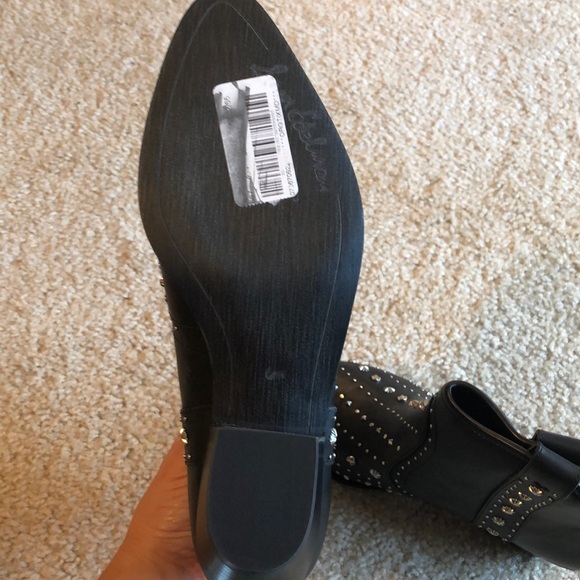 Sam Edelman Brian Western black silver stud Boot bootie shoe 6 and 6.5 cowboy - Picture 6 of 7
